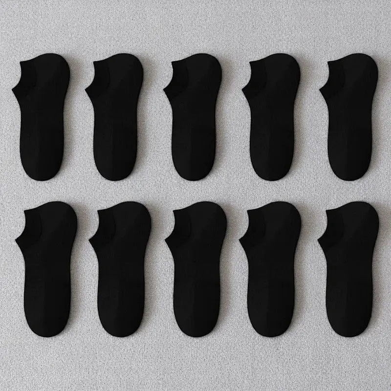 Lot de chaussettes basses noires anti transpiration pour femme, parfaites pour rester sèche toute la journée.