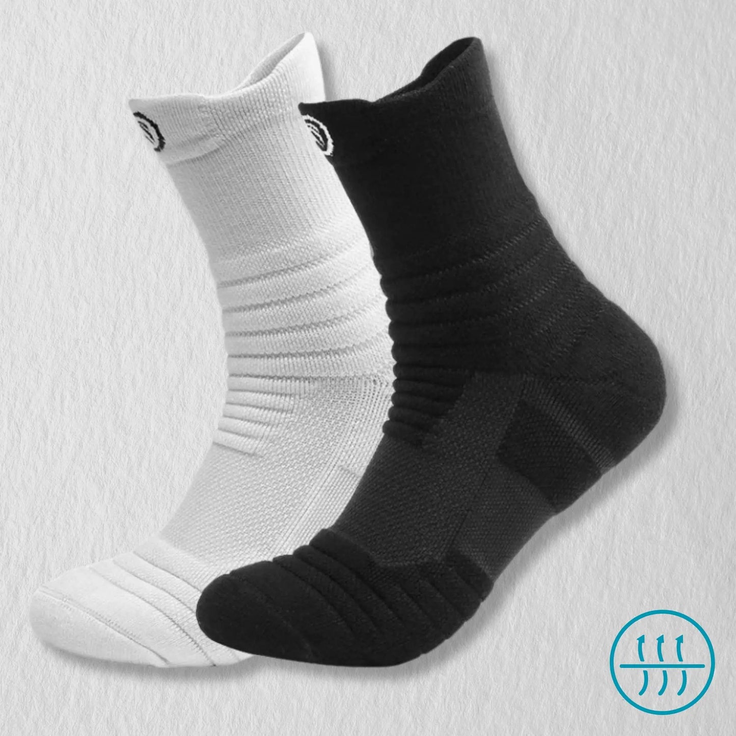 Chaussette antitranspirante pour homme, coloris blanc et noir.