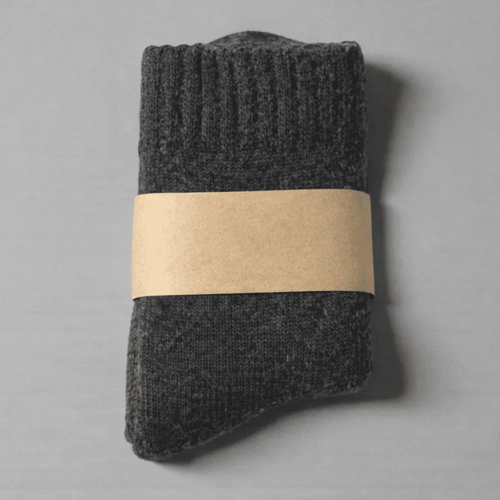 Chaussette laine enfant gris clair confortable pour l’hiver.