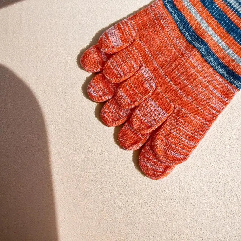 Chaussettes coton 5 doigts - Liberté, fraîcheur et maintien parfait.