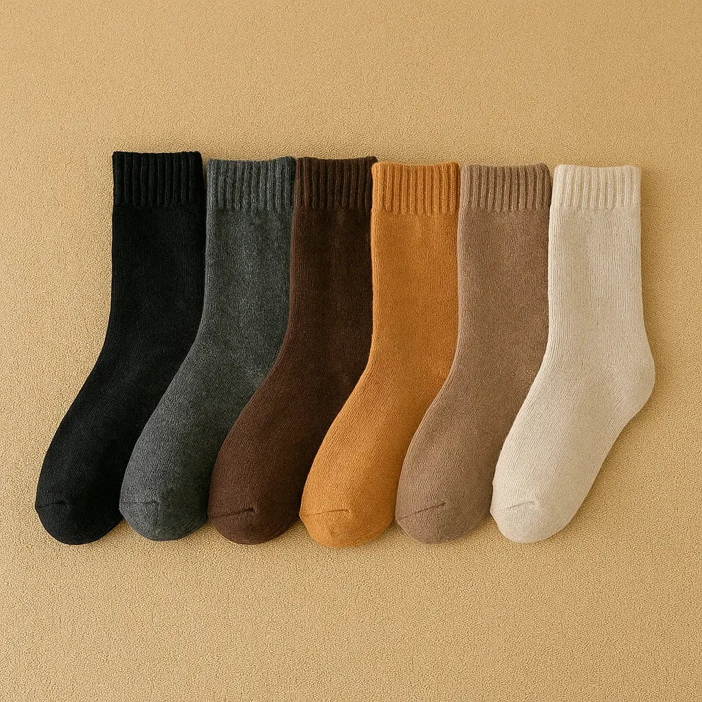 Pack complet de chaussettes en cachemire pour homme, 6 couleurs différentes.