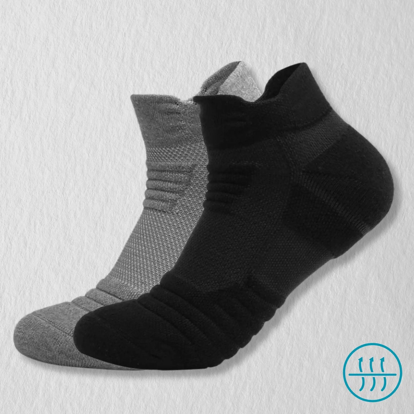 Socquette antitranspirante pour homme, coloris gris et noir.
