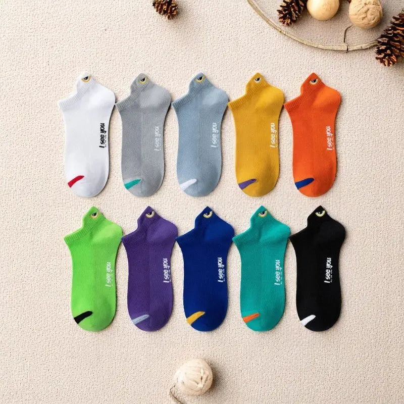 Lot de 10 socquettes colorées pour homme, confortables et stylées.