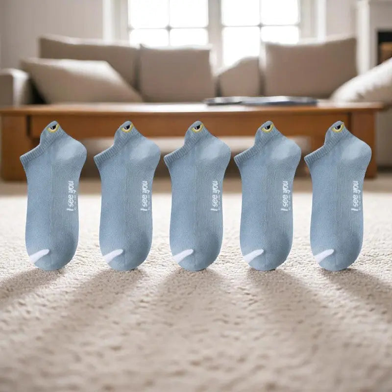 Socquettes grises confortables pour homme – Lot de 5 paires.
