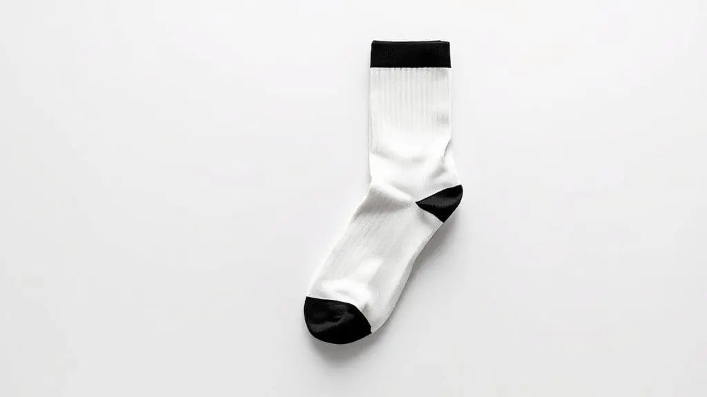 Une chaussette cyclisme blanc et noir pour le confort et la performance.