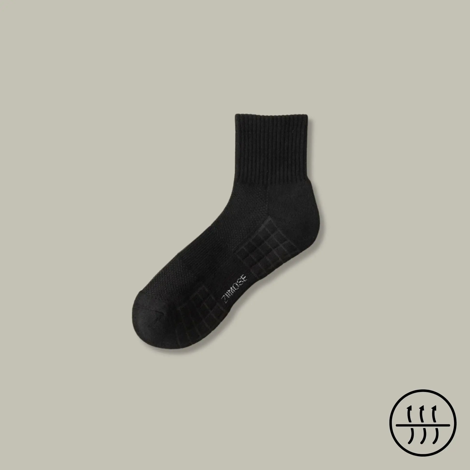 Chaussette antitranspirante mi-mollet pour homme, coloris noir.