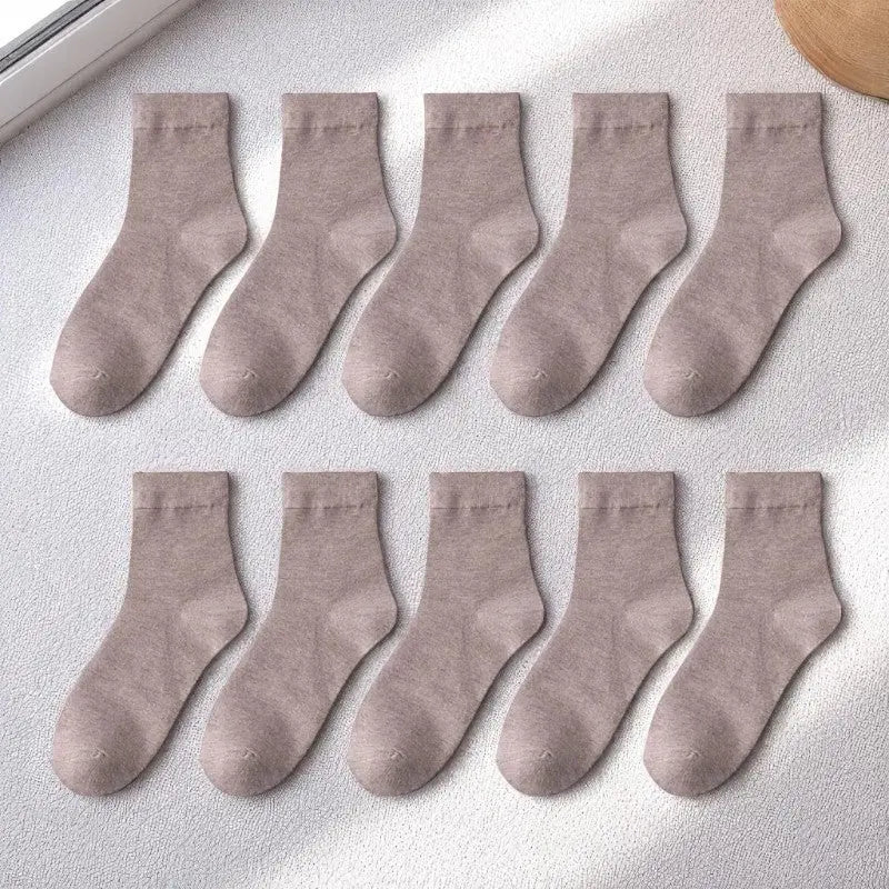 Lot de chaussettes bambou beige clair femme, parfaites pour un confort quotidien.