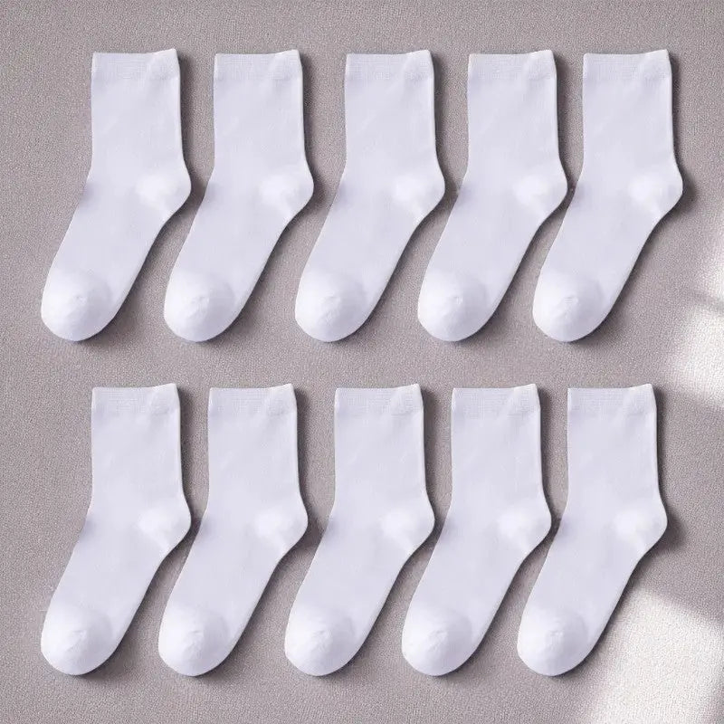 Chaussettes blanches en fibre de bambou pour femme, respirantes et douces, lot économique.