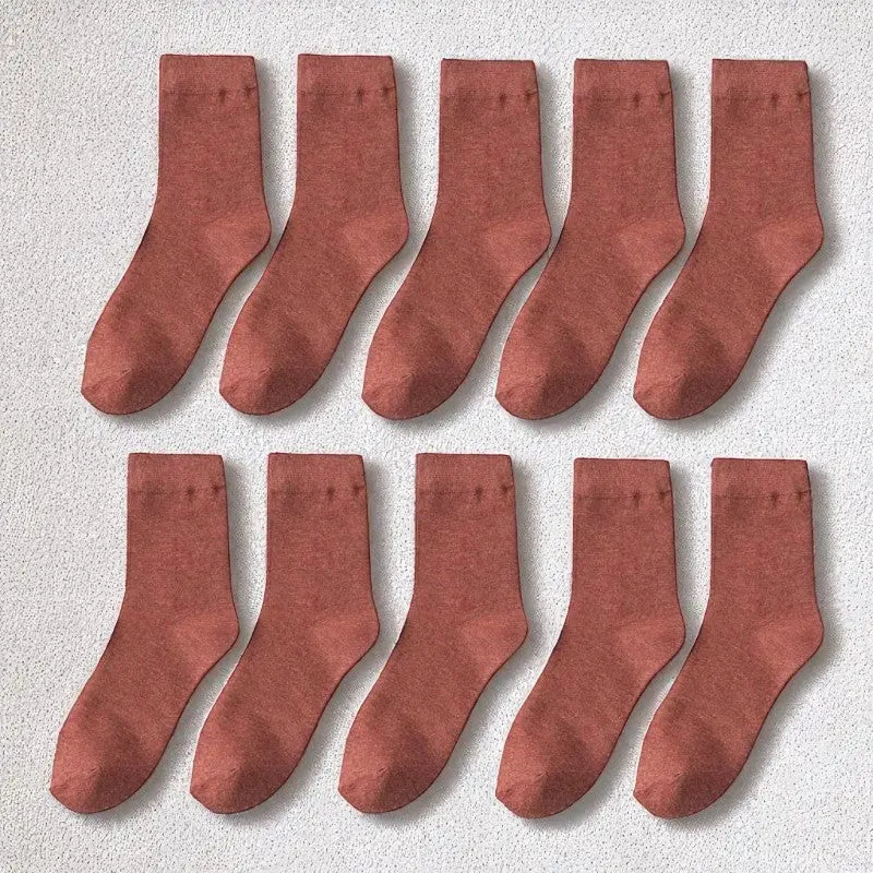 Chaussettes en bambou couleur terracotta pour femme, chaleur et style au naturel.