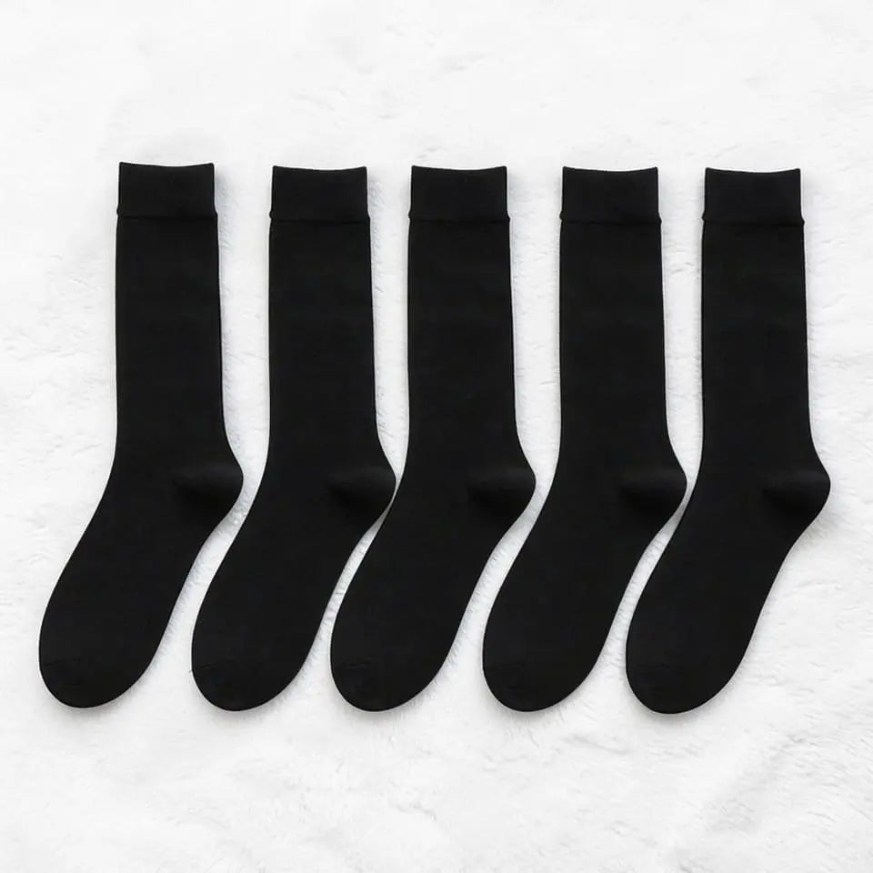 Chaussettes coton homme noires pack 5 paires élégantes et confortables.