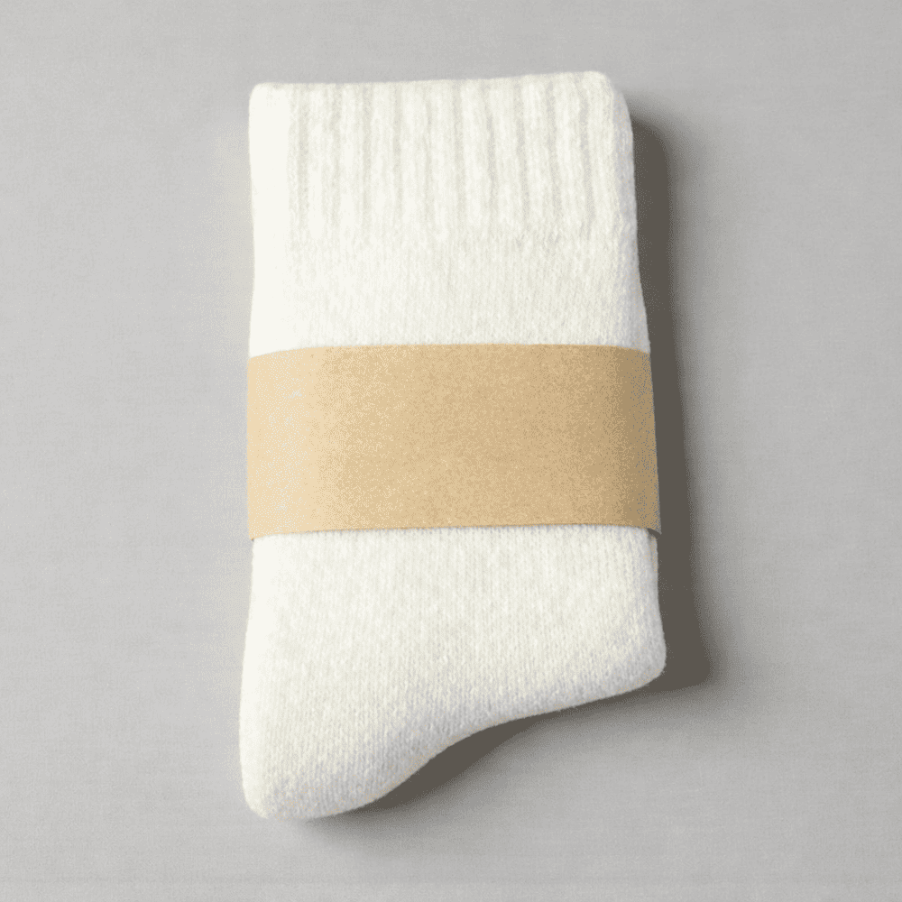 Chaussette laine enfant beige naturelle et agréable à porter.