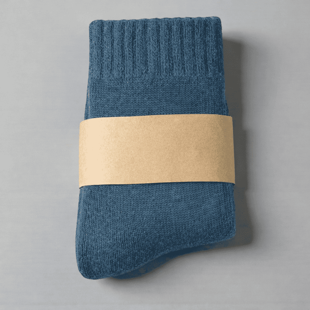 Chaussette laine enfant bleu pétrole confortable et respirante.