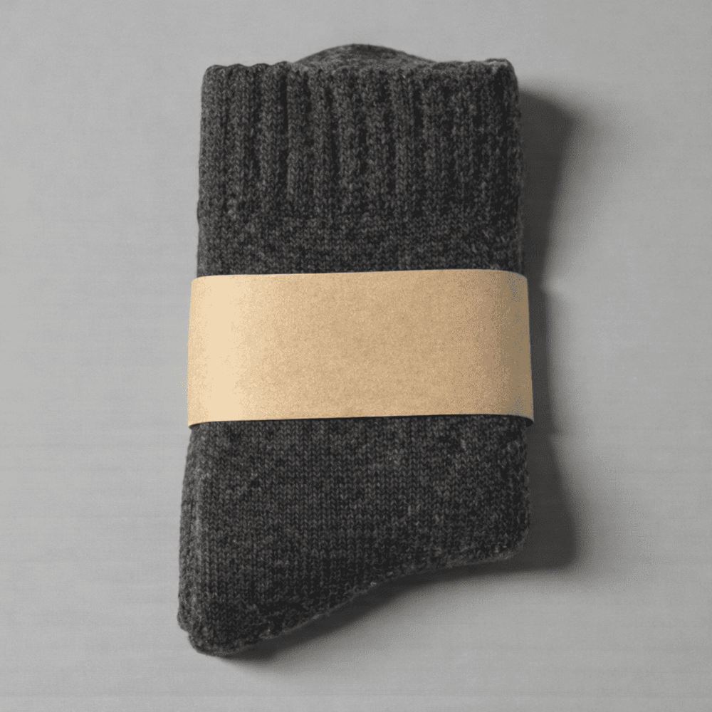 Chaussette laine enfant gris clair confortable pour l’hiver.