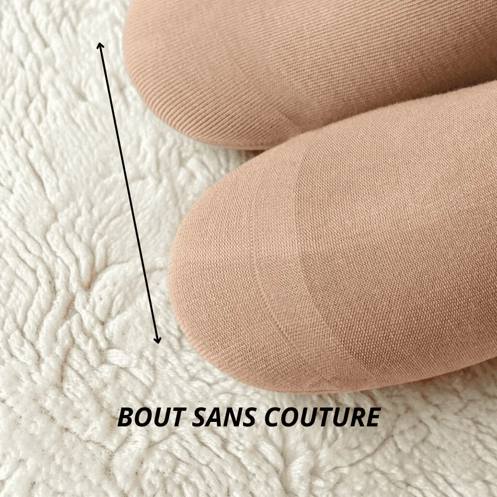 Chaussette sans couture avec bout sans couture évitant les frottements et irritations.