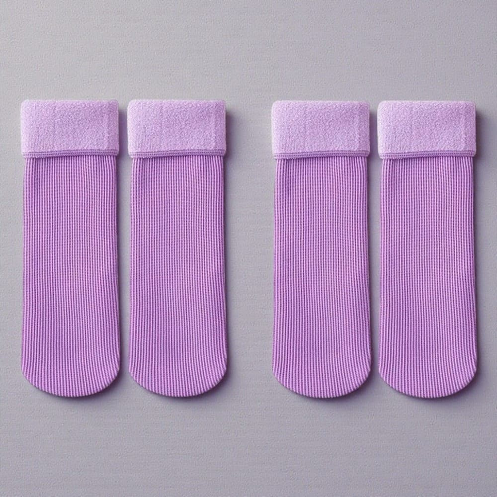 Chaussette sans couture enfant violette douce, finition lisse et confortable pour pieds sensibles.