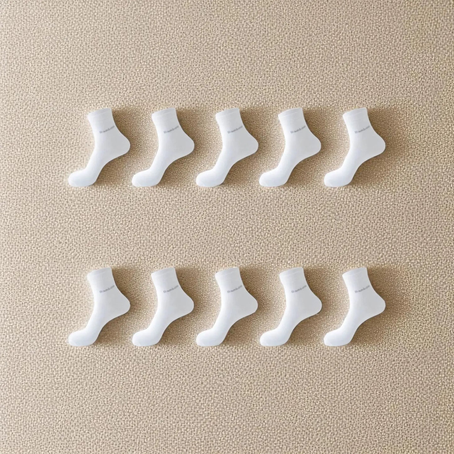 Ensemble chaussettes bambou blanc pur homme sensation fraicheur naturelle.