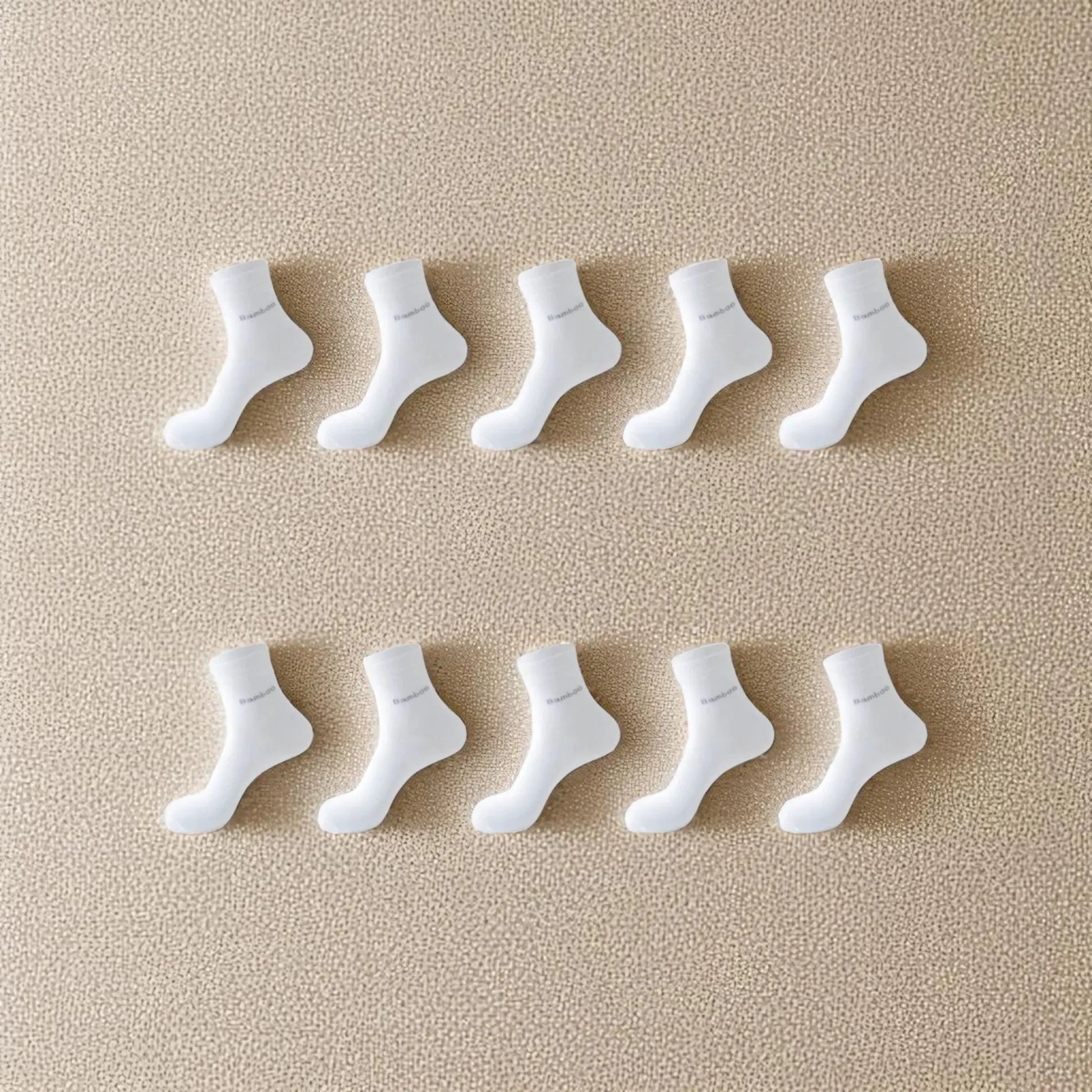 Ensemble chaussettes bambou blanc pur homme sensation fraicheur naturelle.