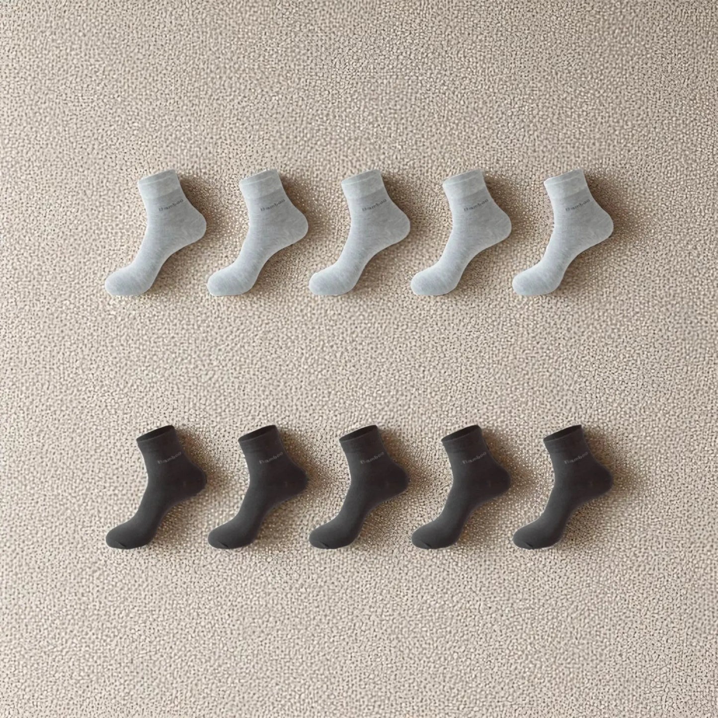 Chaussettes homme en bambou lot mixte gris clair et anthracite douceur naturelle.