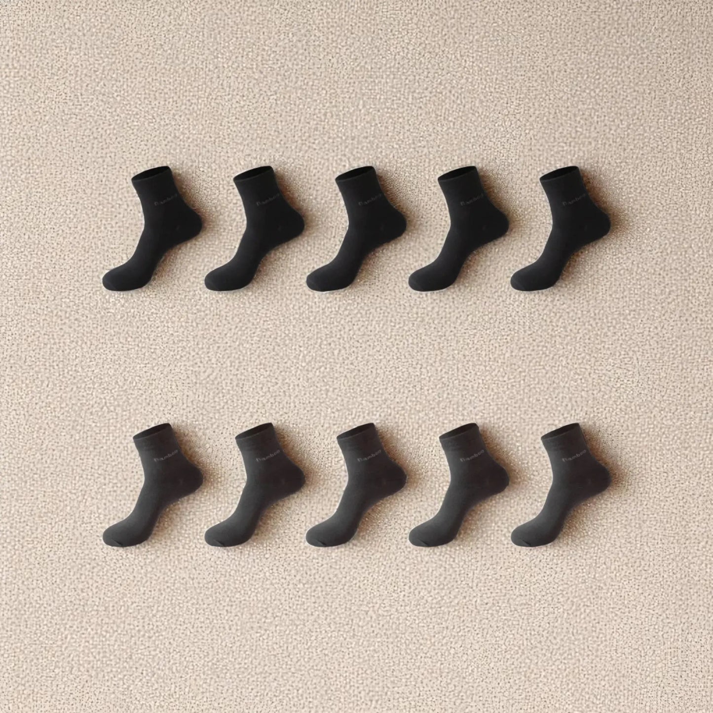 Lot de chaussettes en fibre de bambou noir et gris anthracite pour homme confort respirant.