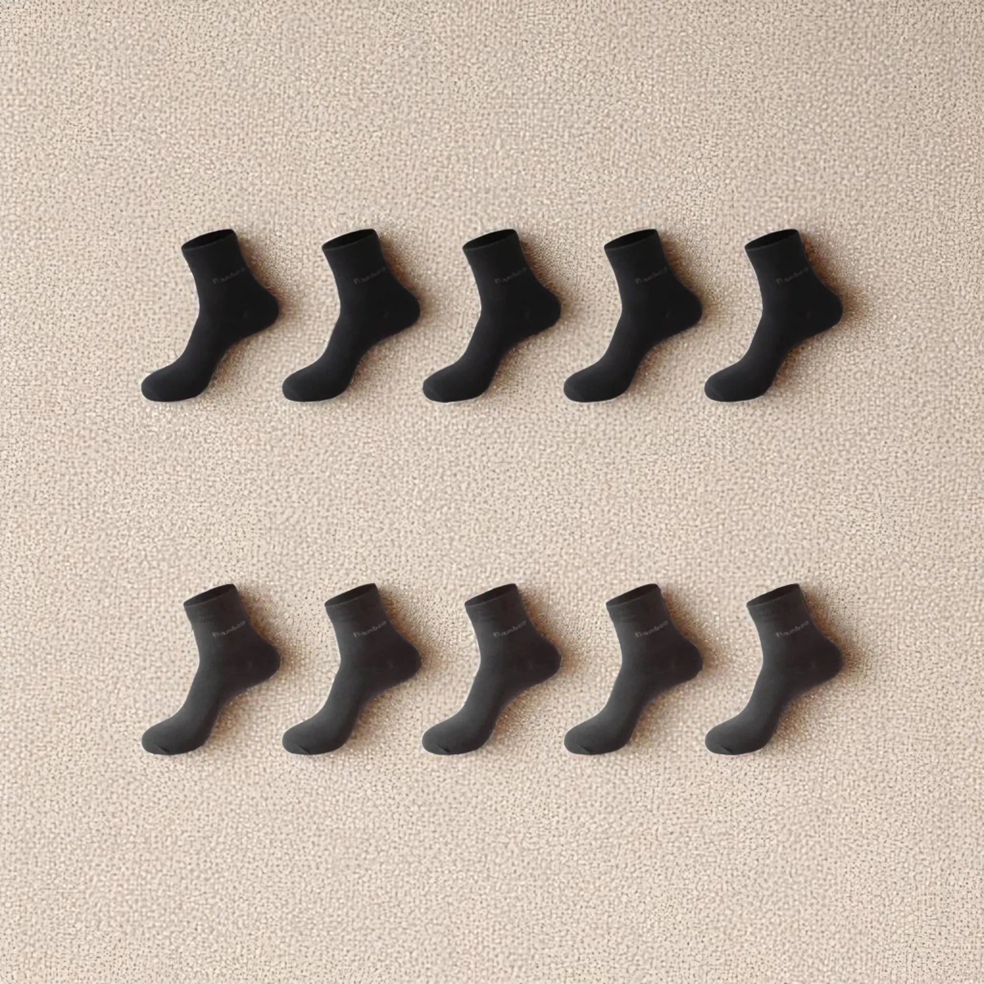 Lot de chaussettes en fibre de bambou noir et gris anthracite pour homme confort respirant.