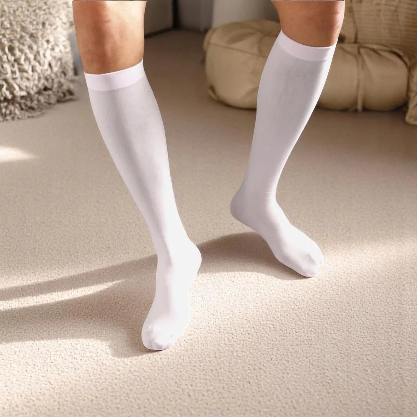 Chaussettes blanches sans couture homme confort extrême.