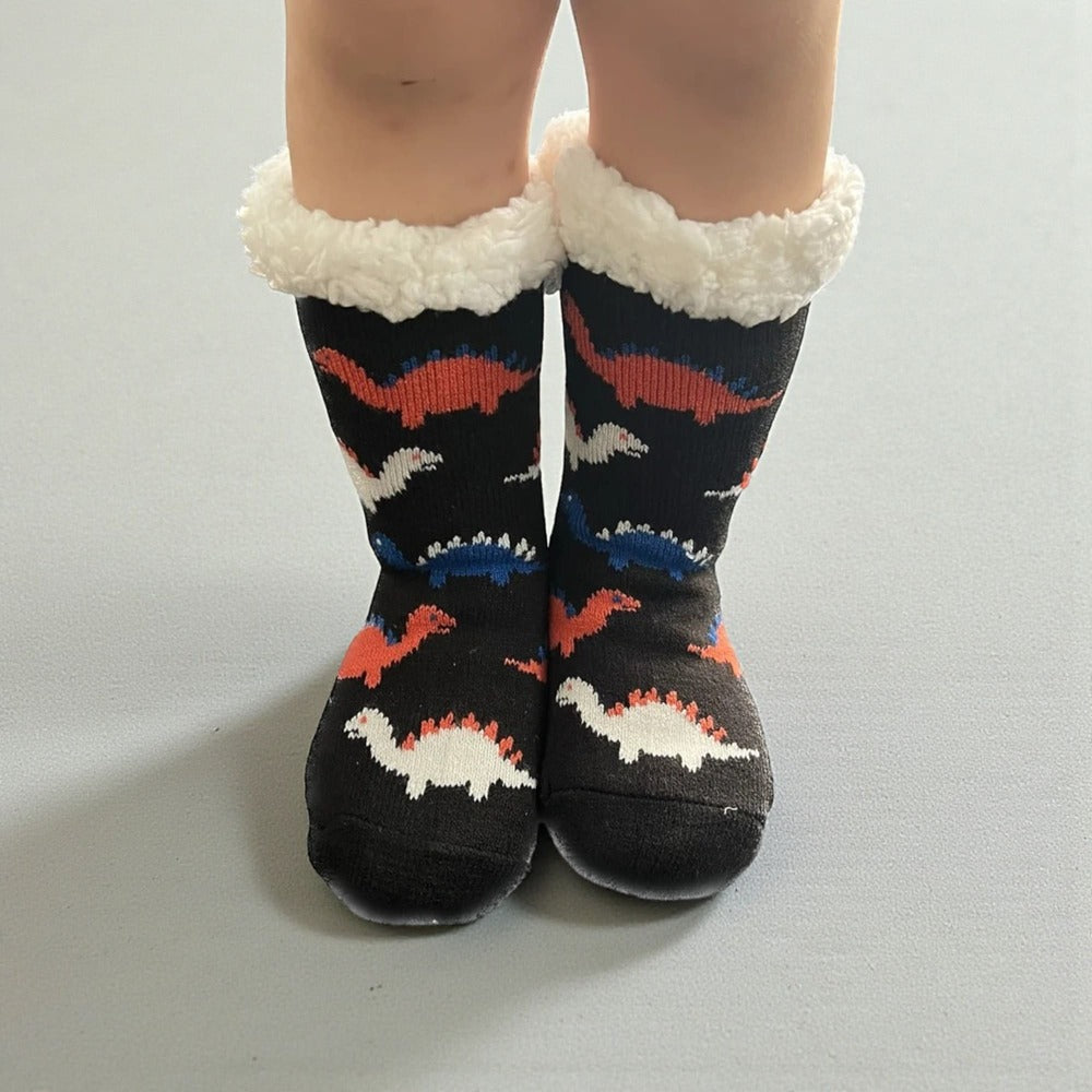 Chaussettes chausson enfant style cocooning pour moments de détente à la maison.