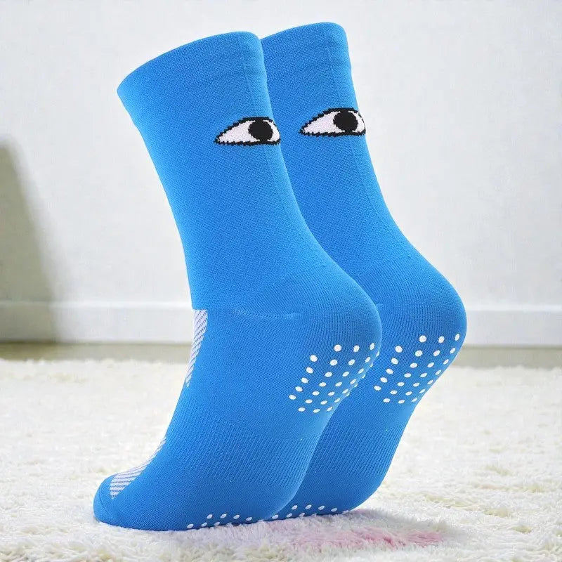 Chaussettes cyclisme bleue respirante avec maintien pour sortie à vélo.