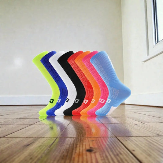 Chaussettes cyclisme respirantes multicolores haute performance pour vélo.
