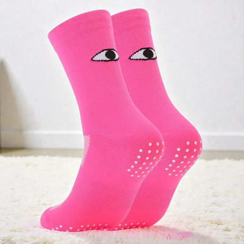 Chaussettes cyclisme violette confortable avec tissu respirant pour sport.