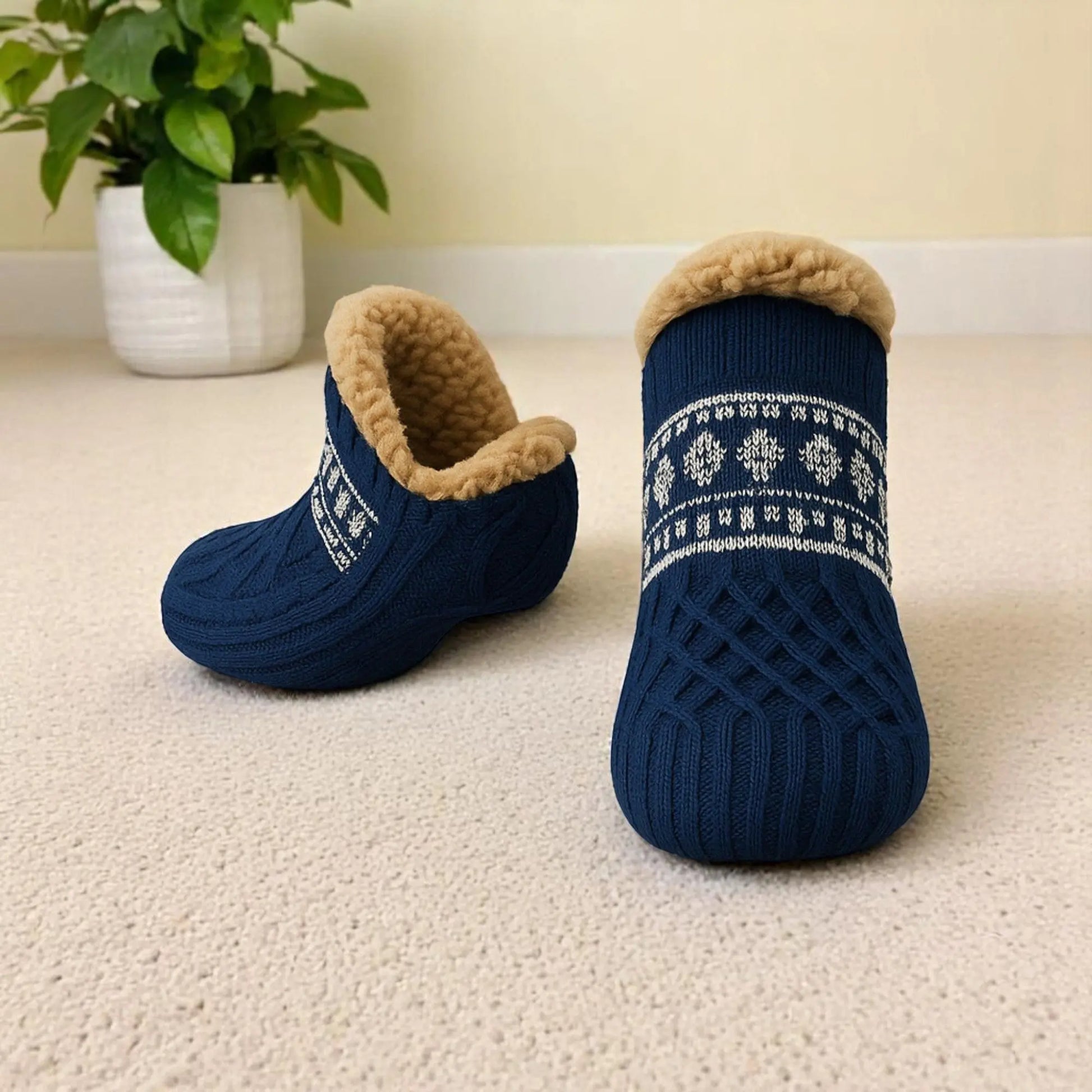 Chaussettes confortables pour homme avec doublure moelleuse et look hivernal.