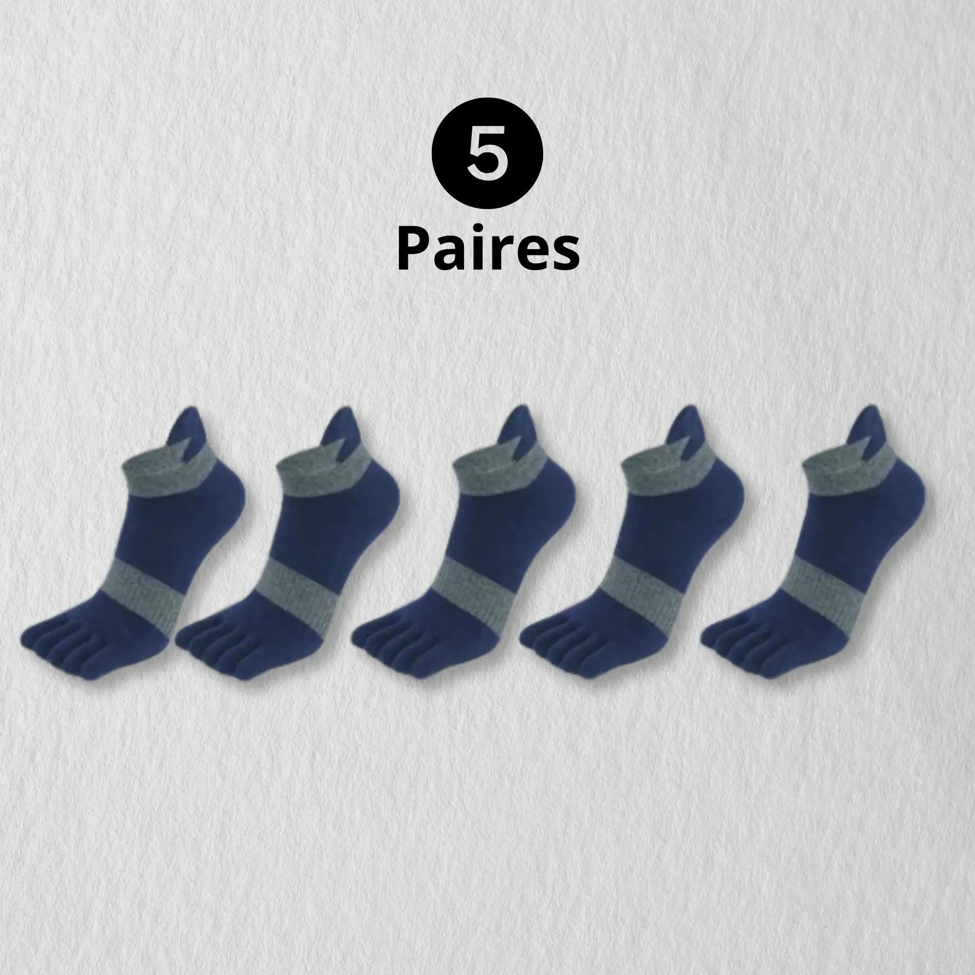 Pack économique chaussettes bleues à doigts homme.