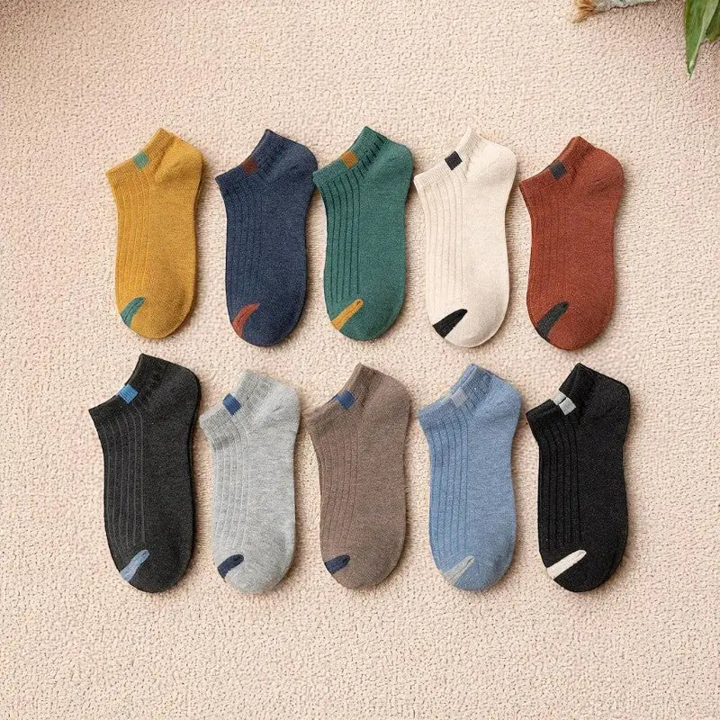 Socquettes basses homme multicolores en coton.
