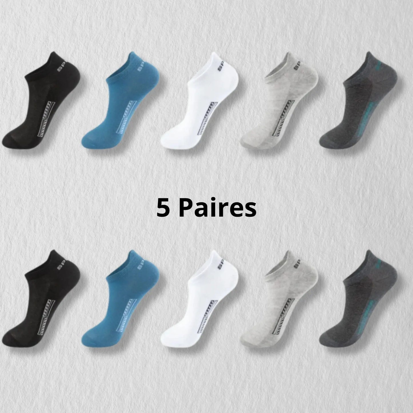 Pack 5 Paires Socquettes Multicolores pour Homme.