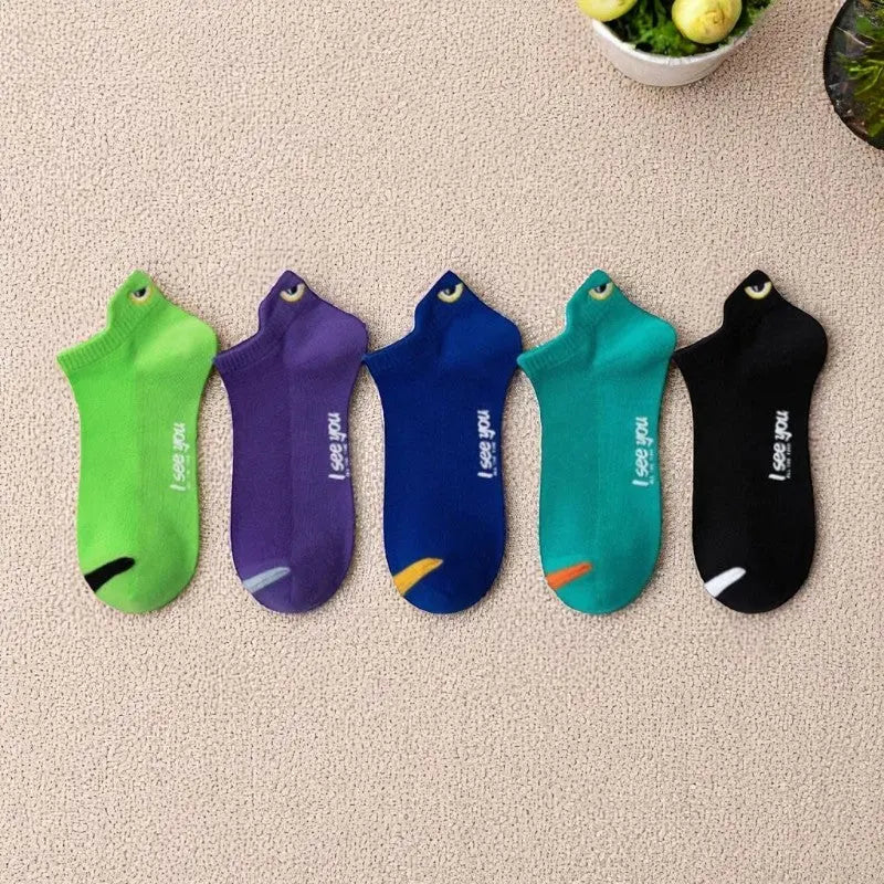 Pack de socquettes colorées homme avec broderie œil.