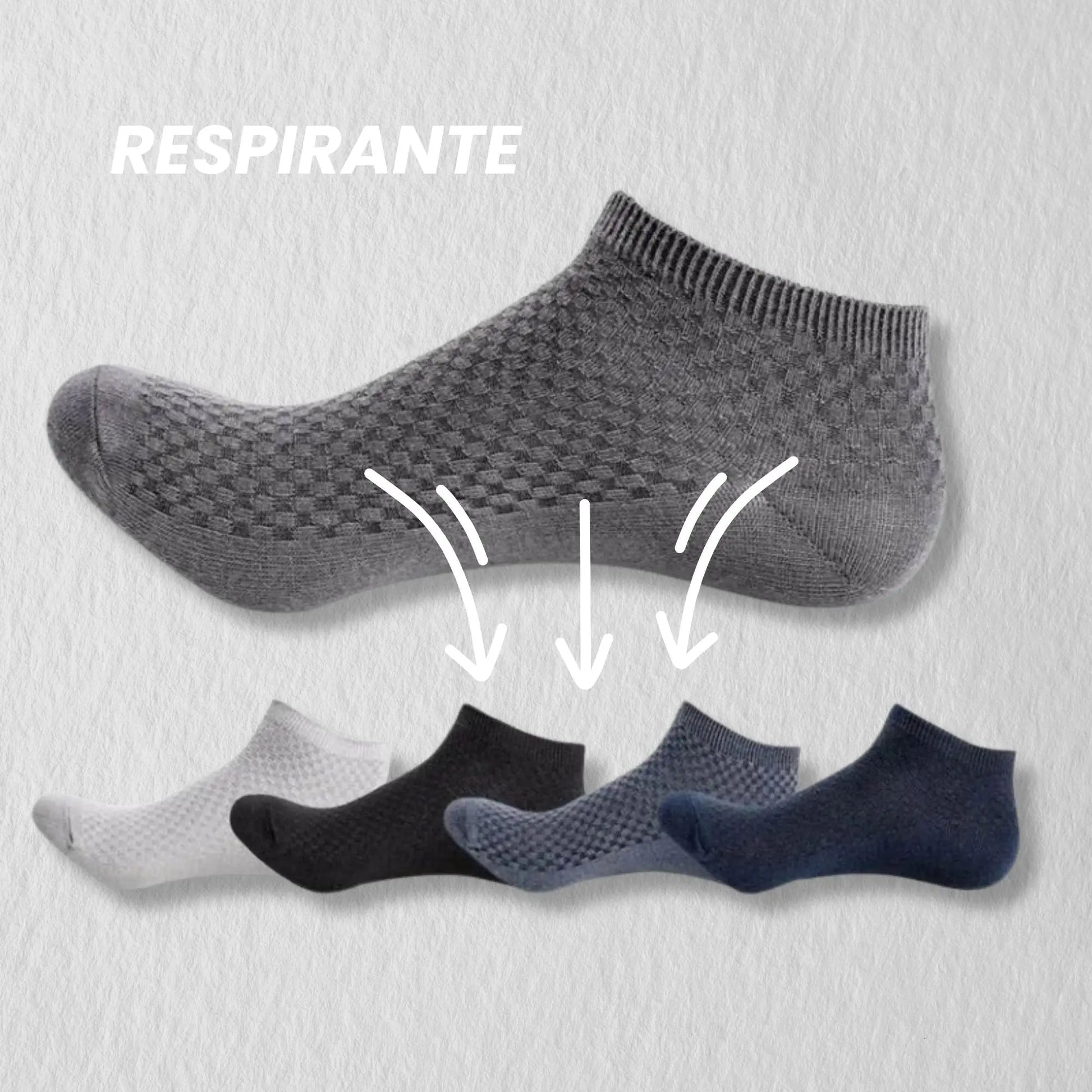 Design de socquettes aéré pour évacuer la transpiration.