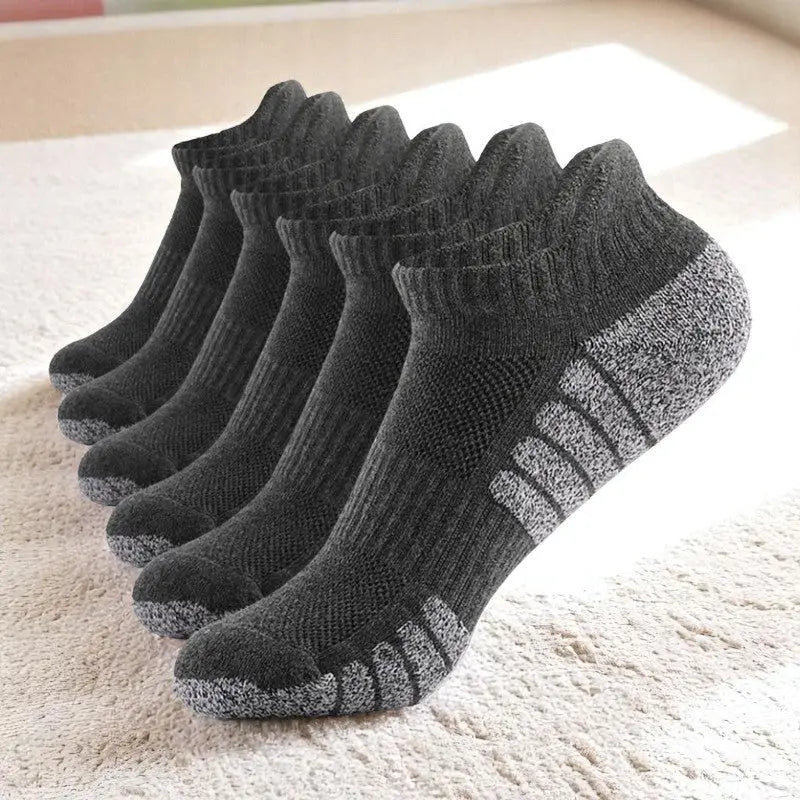 Pack socquettes courtes sport gris foncé renforcées.