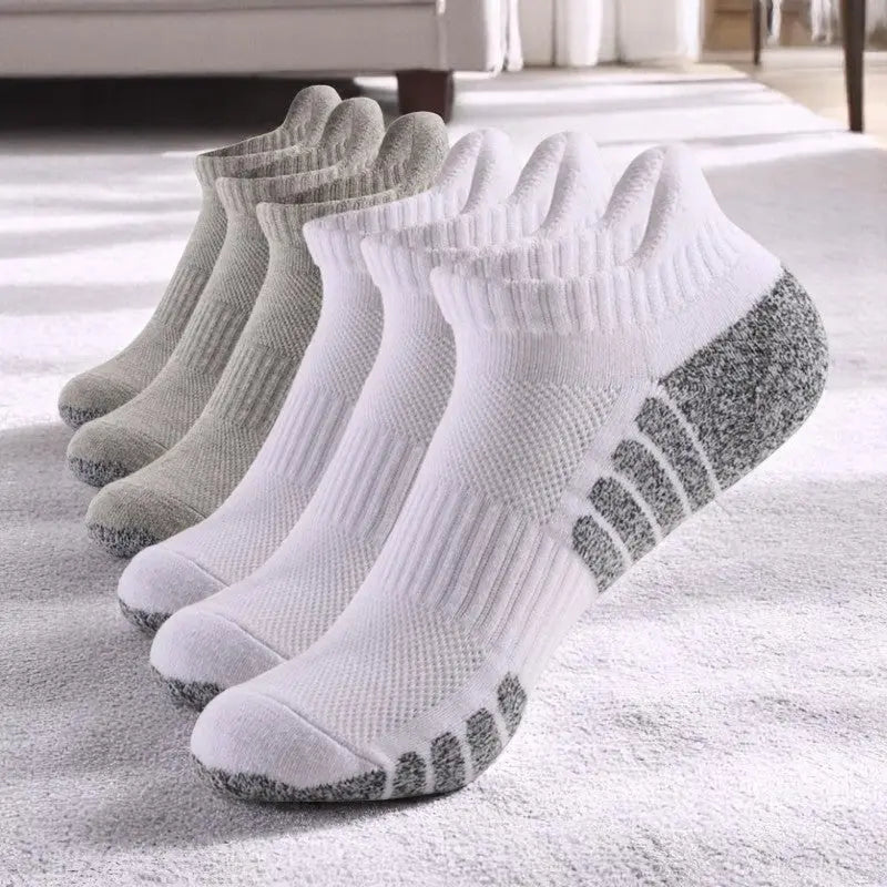 Pack mixte de socquettes sport homme gris et blanc.